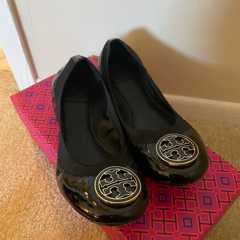 Tory Burch Black Flats